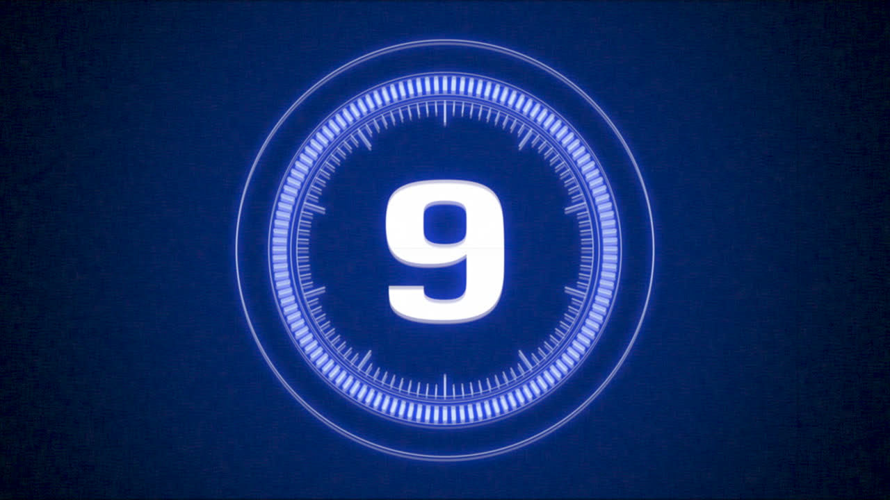 Motion blue digital film countdown in modern style