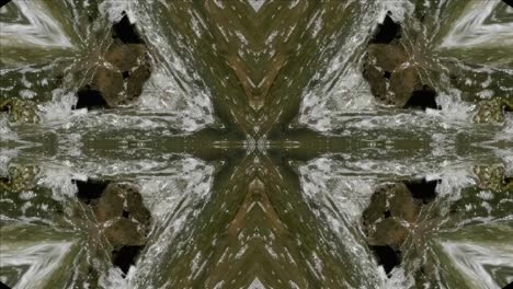 Kaleidoscope-from-Nature-Shots,-Wissahickon-Creek