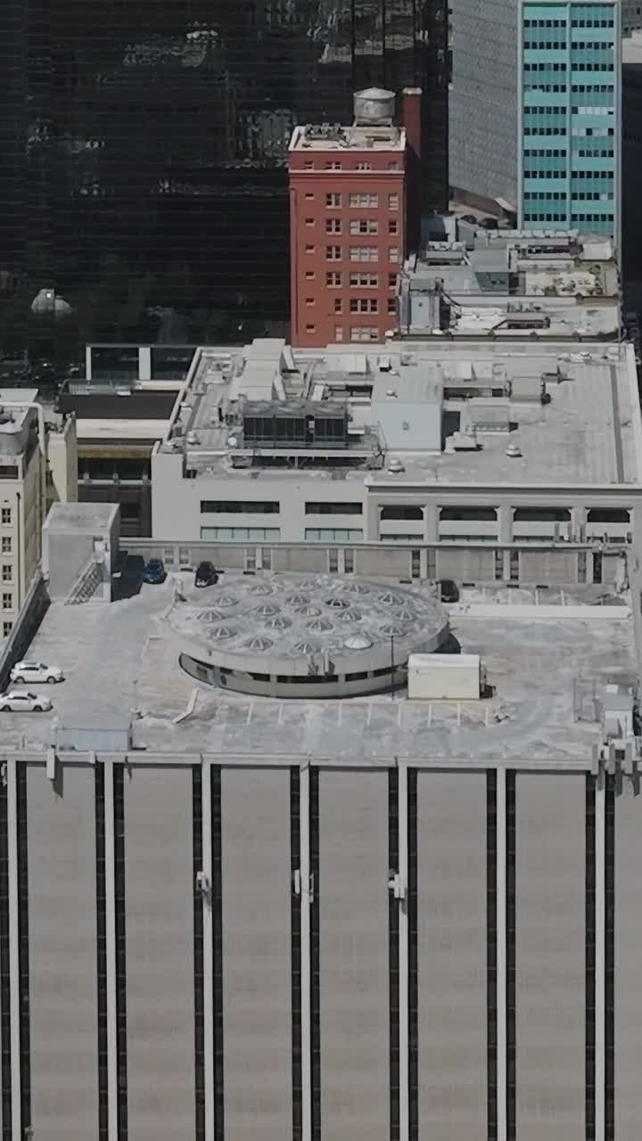 Vista de los edificios del centro de Dallas desde arriba en Texas