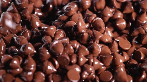 chocolate chips cascading and piling up