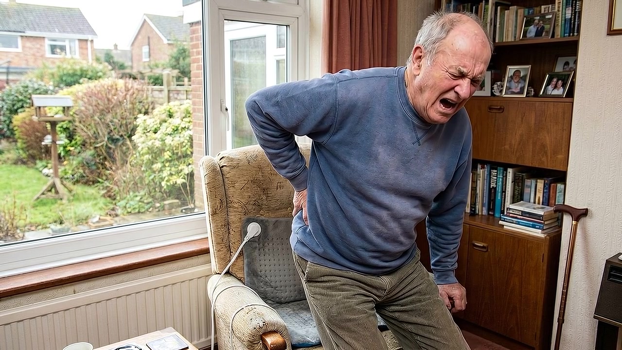 Senior Man Experiencing Back Pain While Sitting Down
