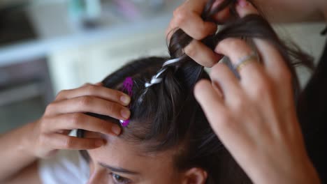 braiding a child's hair