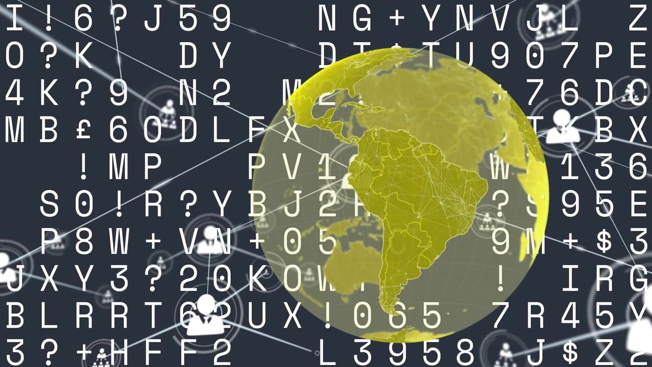Digital Globe with Global Network Connections and Data Streams