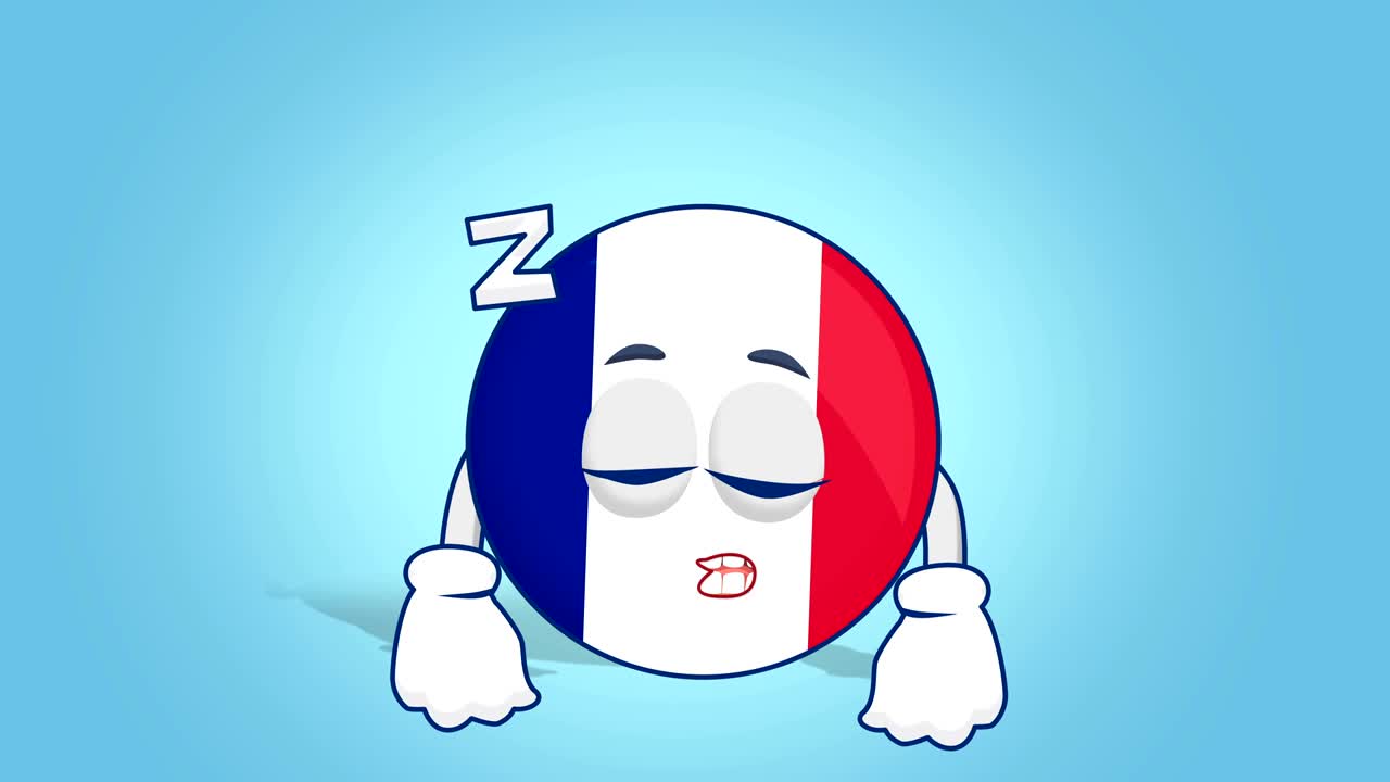 만화 아이콘 발 프랑스 얼굴 애니메이션과 함께 알파 매트