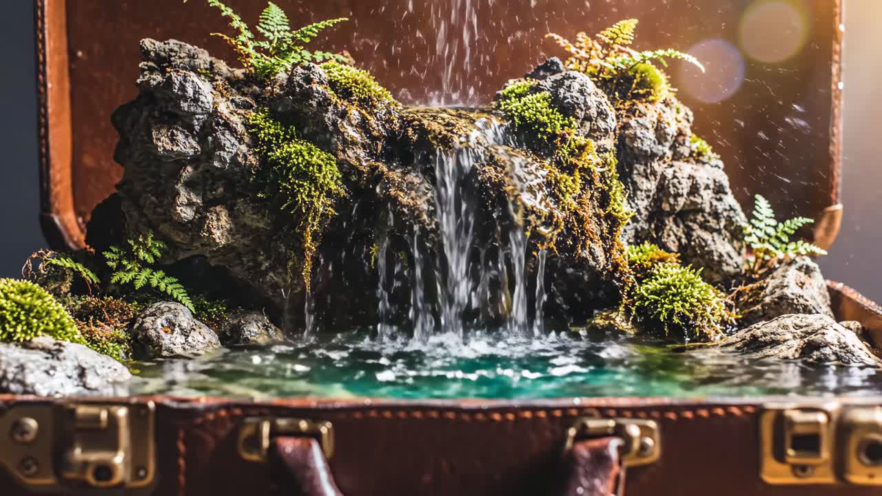 Miniature Waterfall in a Suitcase