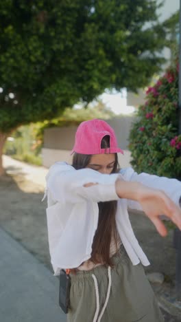 teenager dancing in the city