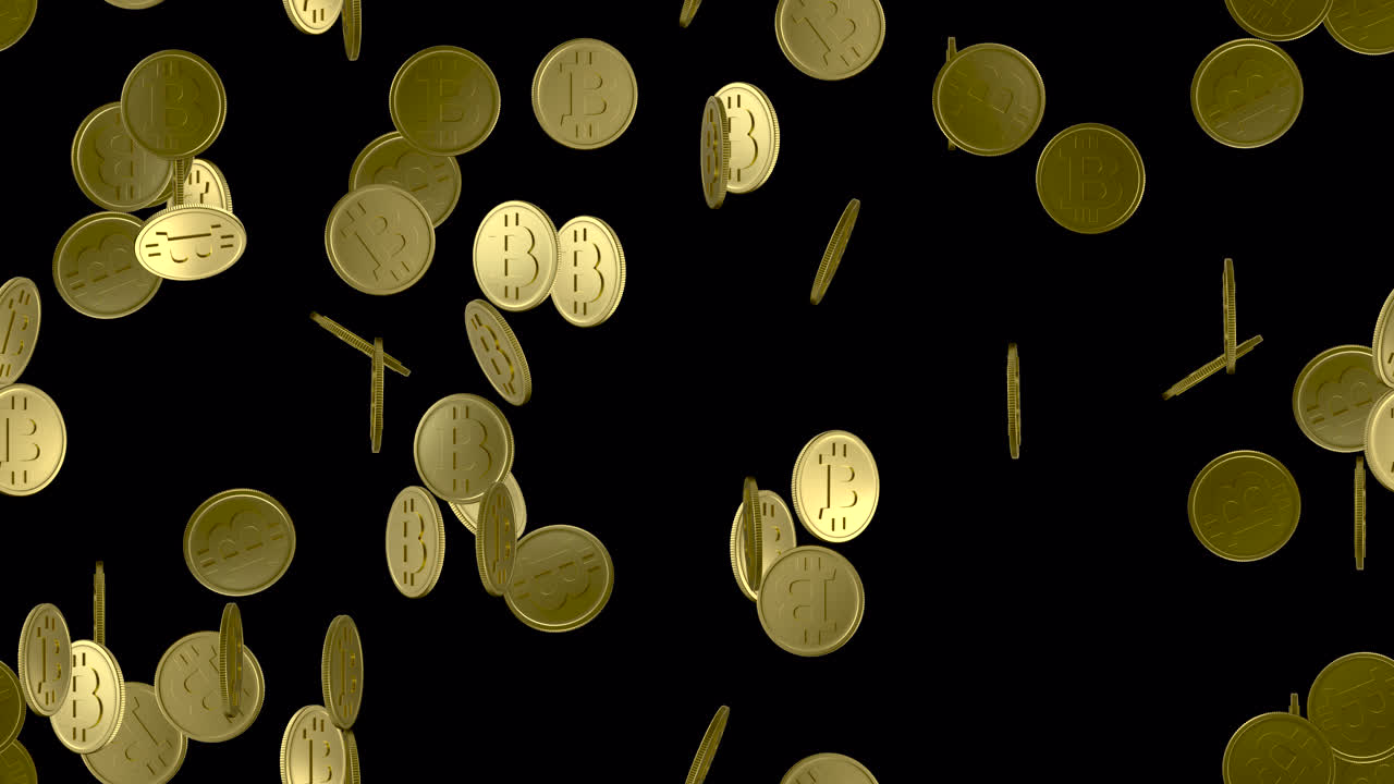 bitcoin moneda de oro de bucle azulejos remolino con alfa