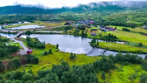 aerial footage beautiful nature norway.