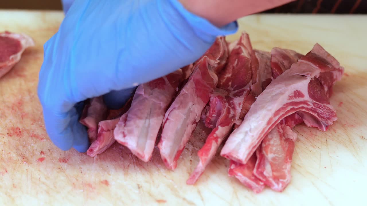 Preparing Lamb Ribs