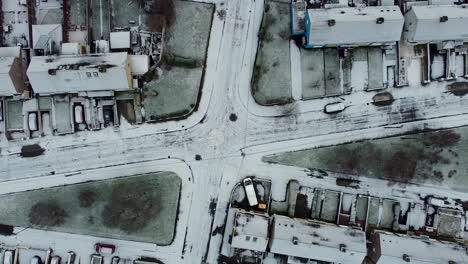 street full of snow in ireland in an