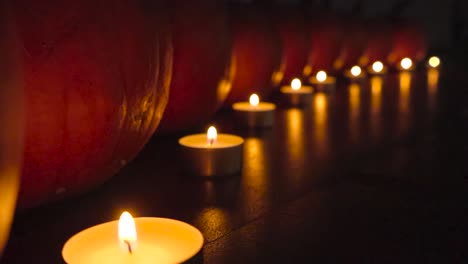 pumpkins and candles: a spooky halloween scene