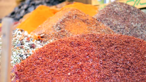 various spices at a market