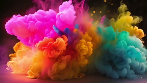 colorful substance on black background