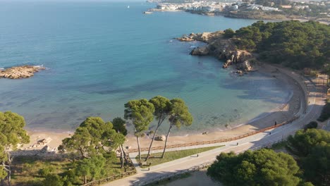 aerial-images-with-drone-of-the-beach-of-Begur-palafrugell-in-girona-europe