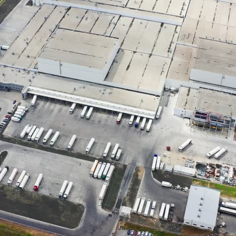 aerial view of a large modern industrial factory. industrial background. logistics from above