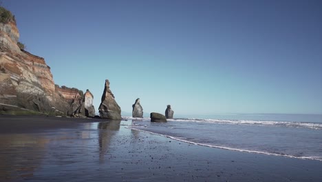 Coastal Cliffs and Rock Formations on a Beach