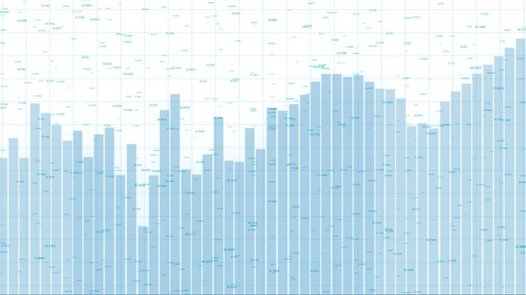 4k HUD graph and bar stats,Stock market business data visualization.