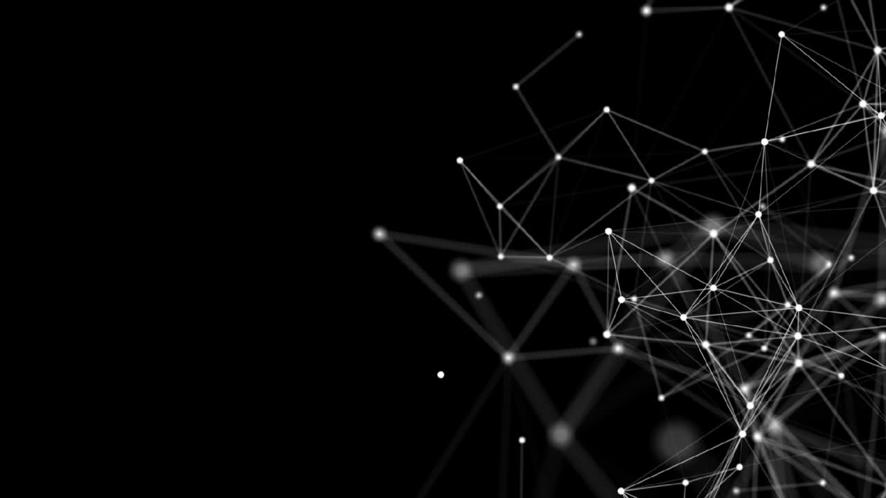 Abstract polygonal loop background with connected lines and dots.