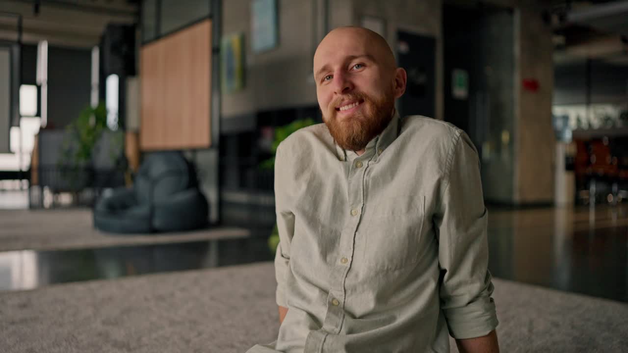 Man Sitting in Modern Office