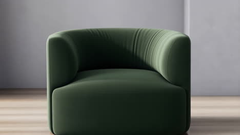 modern green velvet armchair