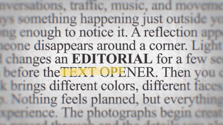 Editorial Text Opener with Animated Highlighting and Annotations