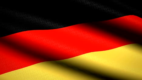 deutsche flagge, die mit textilem hintergrund winkt. nahtlose loop-animation. vollbildschirm. slowmotion. 4k-video
