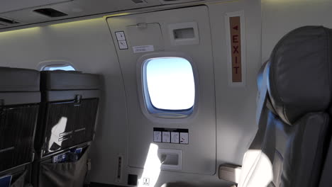 interior view of commercial jet emergency exit