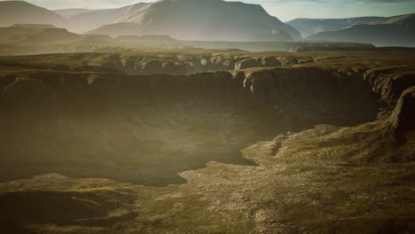 typical landscape of the iceland green hills