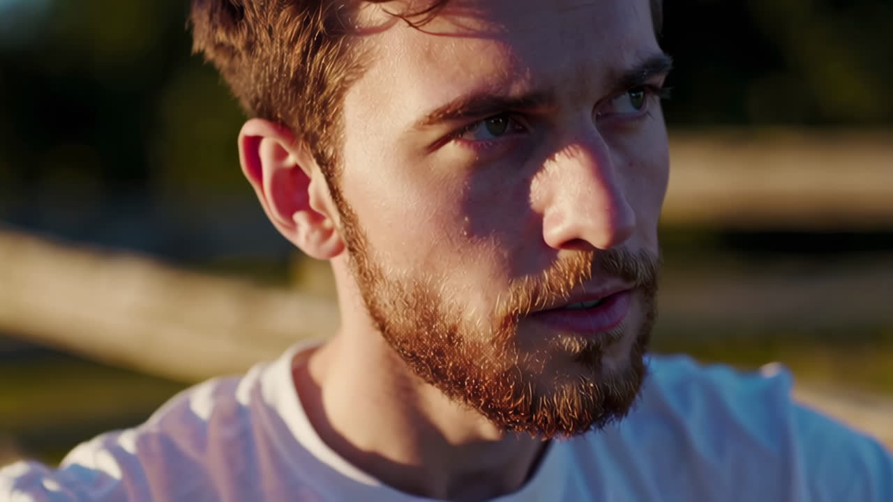Horse over Fence and Man Portrait