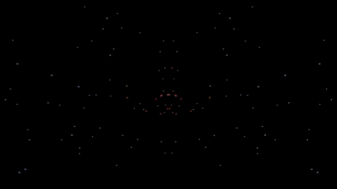Abstract Symmetrical Particle Animation on Black Background