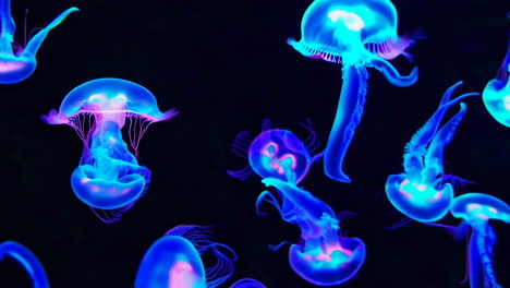 bioluminescent jellyfish in dark water