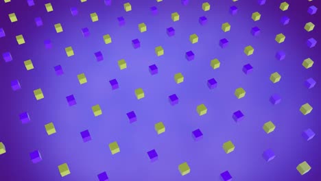 3d purple and yellow squares moving