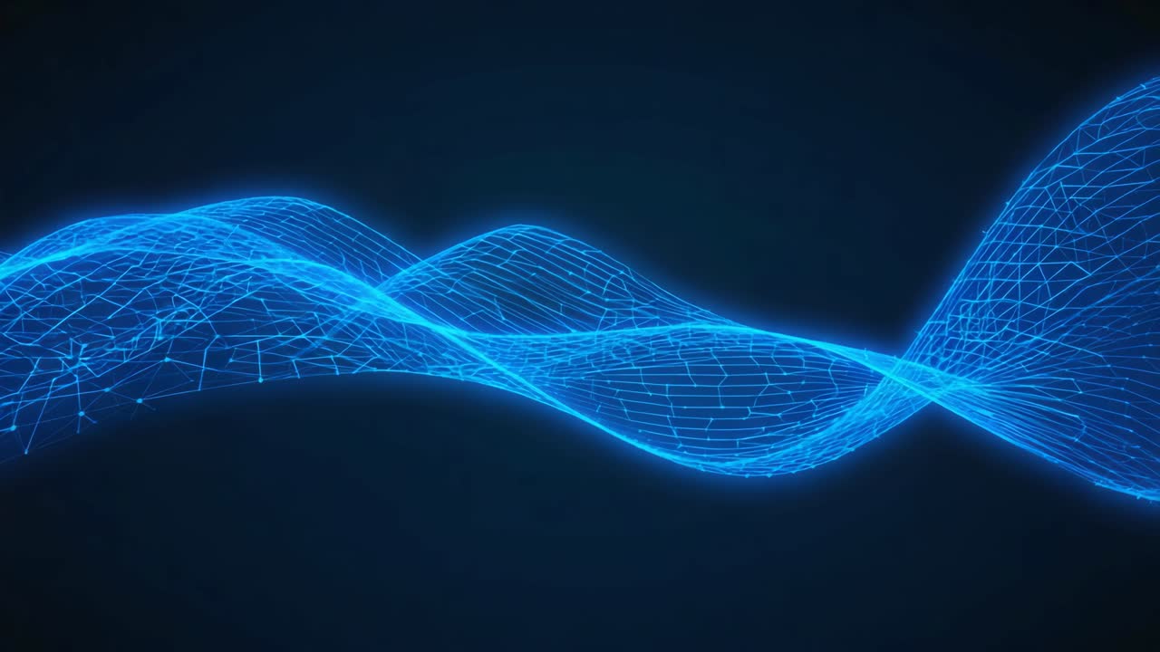 Abstract Blue Wireframe Wave