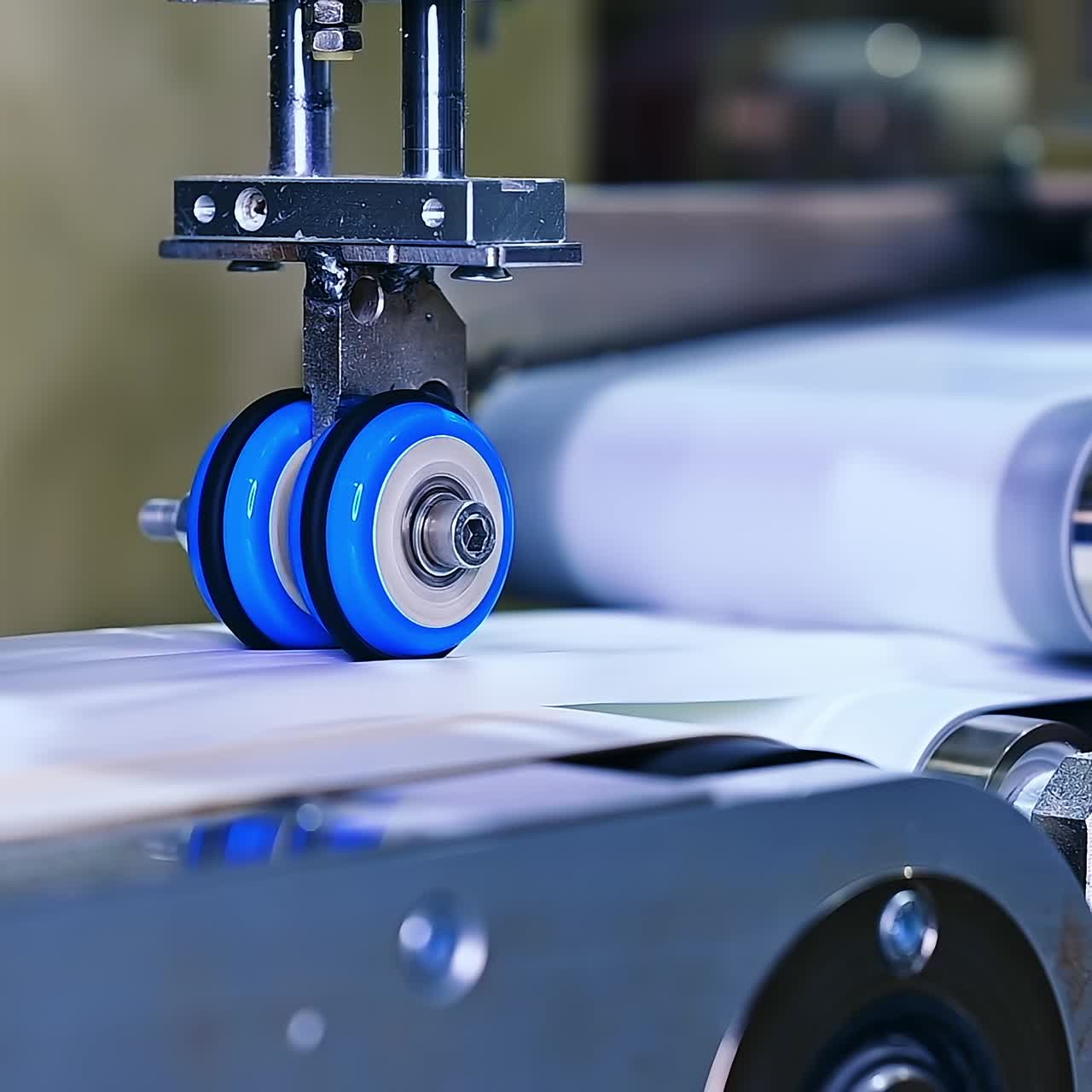 Rolls of cellulose for making diapers. Modern technology pampers production