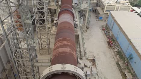 rotating big pipes in a cement manufacturing plant industry