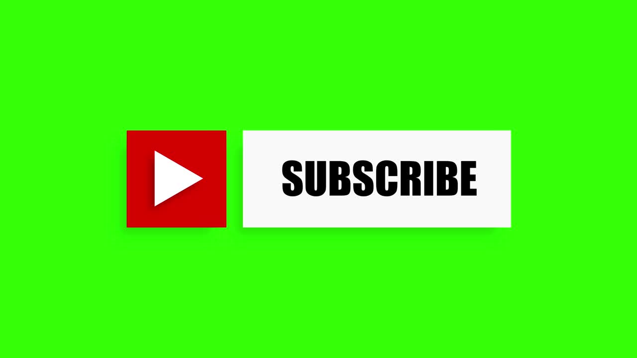 subscrever botão de ponteiro do youtube clique em seguir tela verde animação de chave de croma