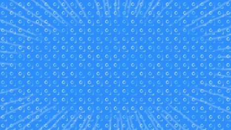 animation of data processing over white lines and blue background