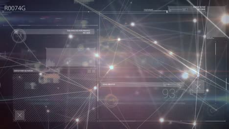animación del procesamiento de datos sobre fondo azul