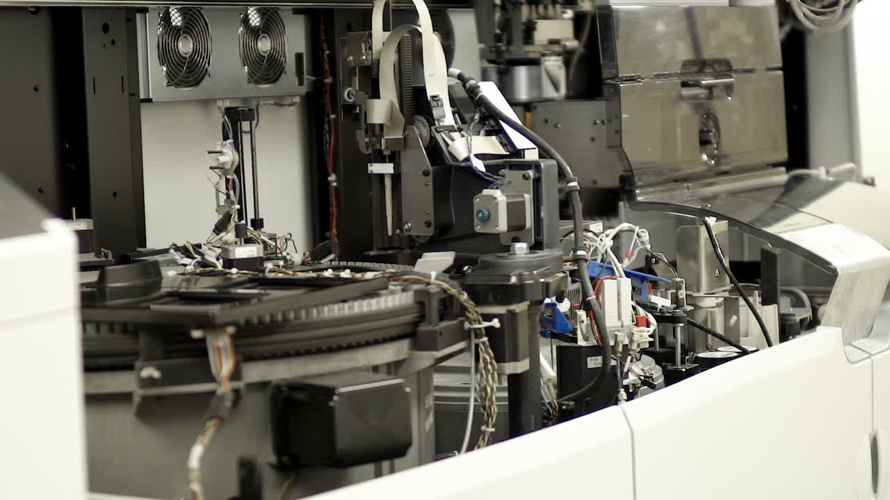 máquina de muestreo de sangre de alta tecnología en un laboratorio