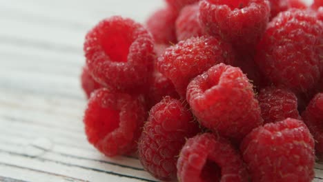 closeup heap of raspberries