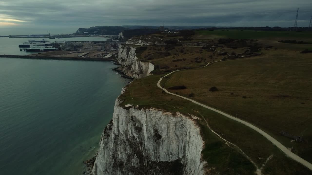 Aerial View of the White Cliffs of Dover