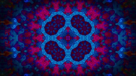 Abstract-Far-East-Asian-traditional-patterns-complex-colorful-kaleidoscope-with-strobing-neon-lights-and-flowery-and-geometrical-models