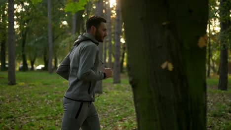 man running in the park