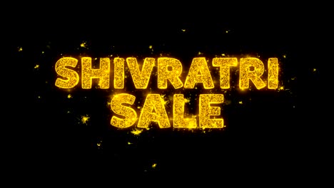 el texto de la venta de shivratri hace chispas en el fondo negro.