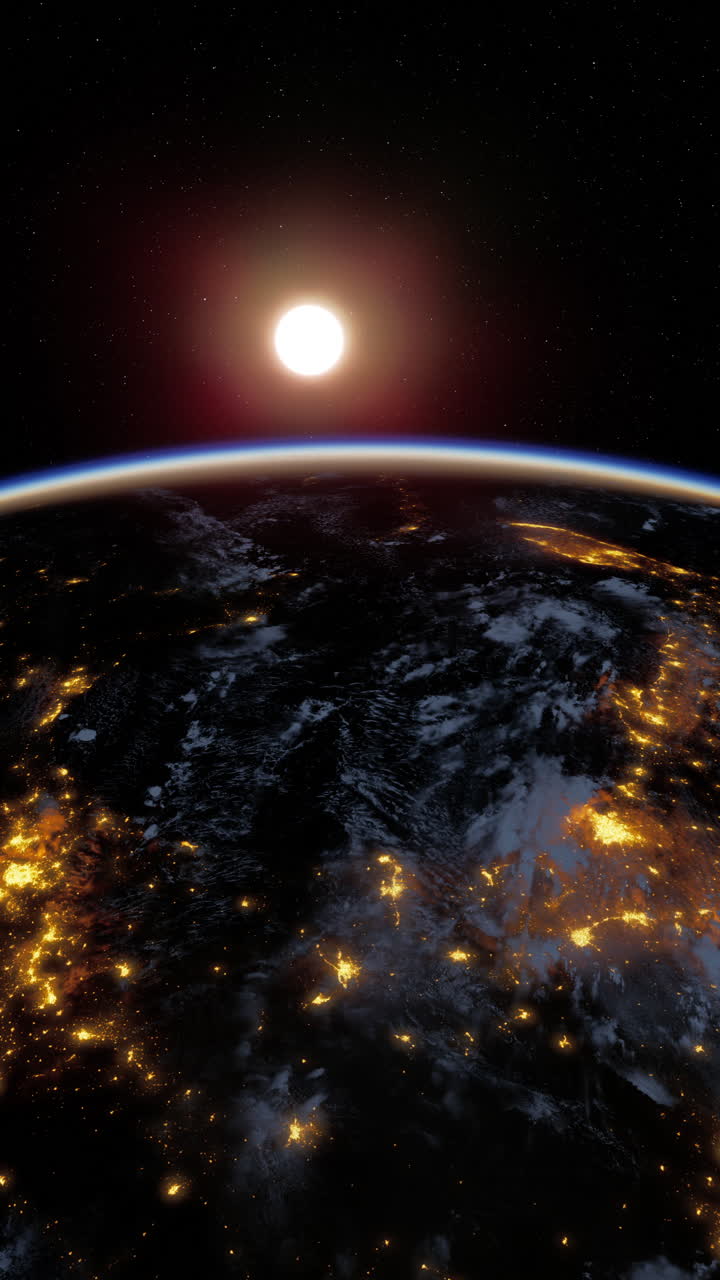 우주에서 보는 지구의 밤의 모습