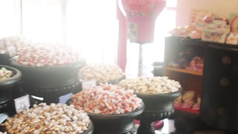 close-up of candy in a candy store