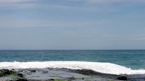 Ocean Waves Crashing on Rocky Shore