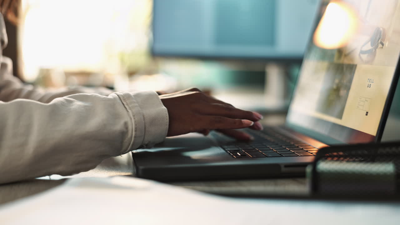 trabajando en una computadora portátil