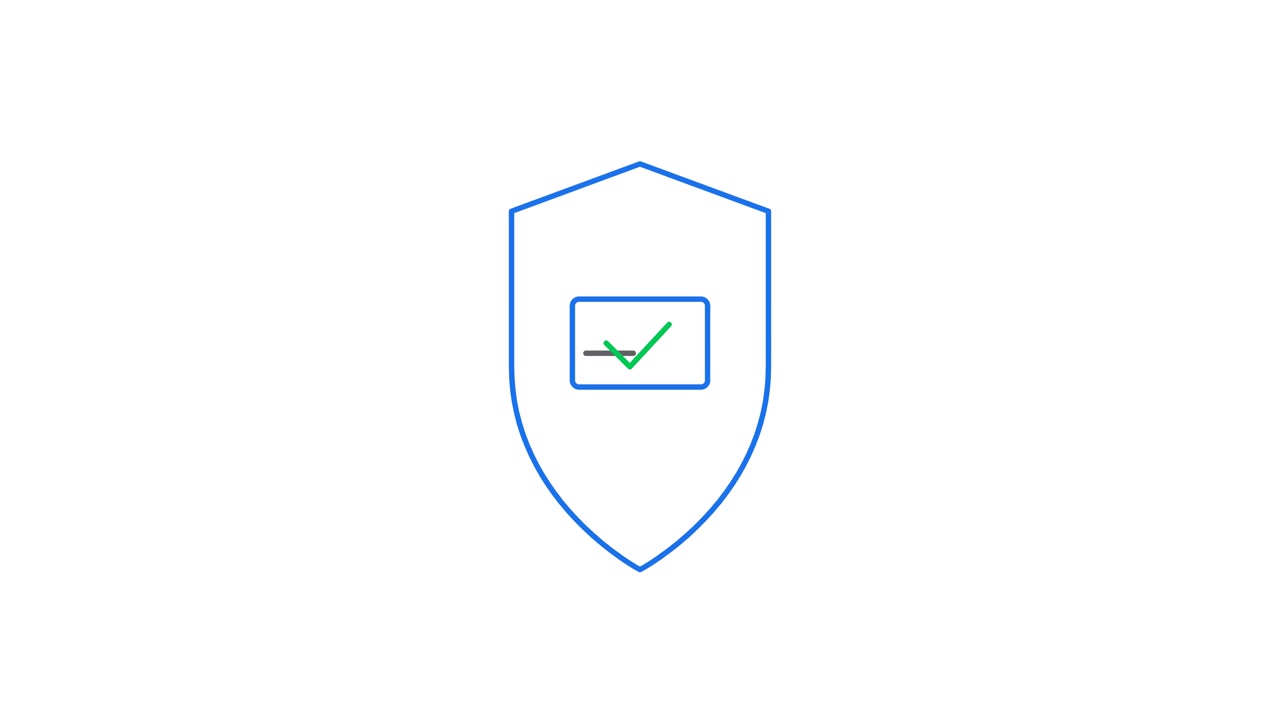 Animated Shield Icon with Credit Card and Checkmark