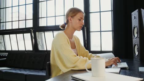 woman working from home